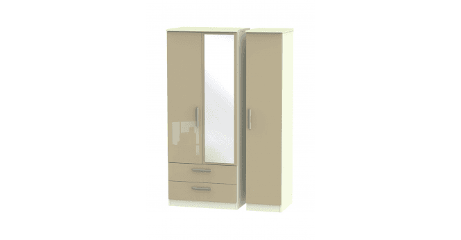 Welcome Knightsbridge Triple 2 Drawer Mirror Wardrobe