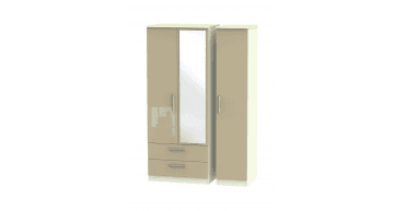 Knightsbridge Triple 2 Drawer Mirror Wardrobe