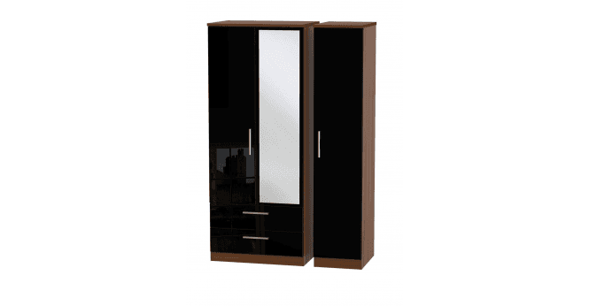 Welcome Knightsbridge Triple 2 Drawer Mirror Wardrobe