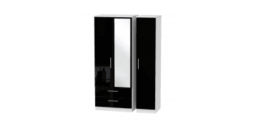 Knightsbridge Triple 2 Drawer Mirror Wardrobe