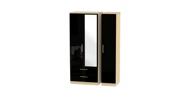 Welcome Knightsbridge Triple 2 Drawer Mirror Wardrobe