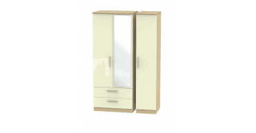 Knightsbridge Triple 2 Drawer Mirror Wardrobe