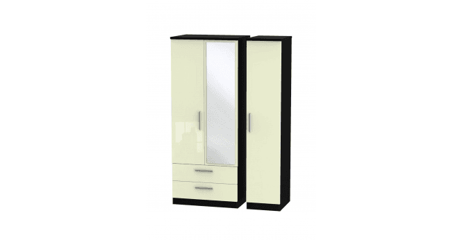 Welcome Knightsbridge Triple 2 Drawer Mirror Wardrobe