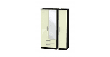 Knightsbridge Triple 2 Drawer Mirror Wardrobe