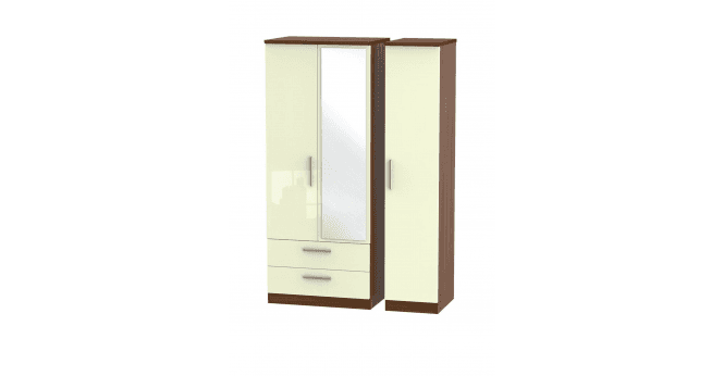 Welcome Knightsbridge Triple 2 Drawer Mirror Wardrobe