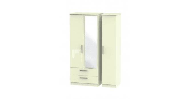 Welcome Knightsbridge Triple 2 Drawer Mirror Wardrobe