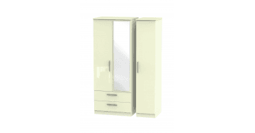 Knightsbridge Triple 2 Drawer Mirror Wardrobe