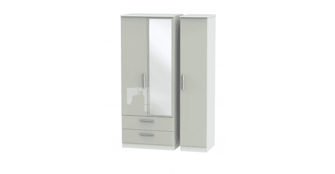 Welcome Knightsbridge Triple 2 Drawer Mirror Wardrobe