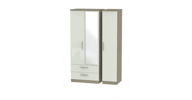 Welcome Knightsbridge Triple 2 Drawer Mirror Wardrobe