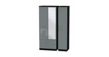 Knightsbridge Triple 2 Drawer Mirror Wardrobe