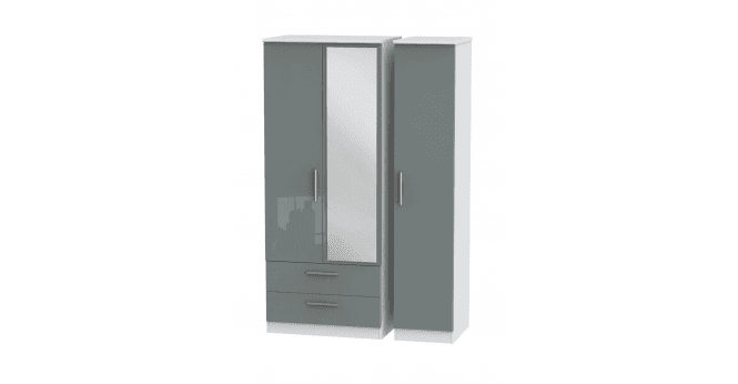 Welcome Knightsbridge Triple 2 Drawer Mirror Wardrobe