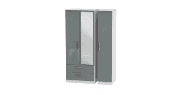 Knightsbridge Triple 2 Drawer Mirror Wardrobe