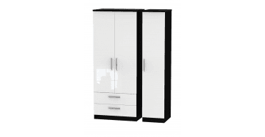 Knightsbridge Triple 2 Drawer Wardrobe