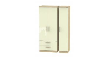 Knightsbridge Triple 2 Drawer Wardrobe