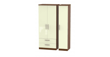Knightsbridge Triple 2 Drawer Wardrobe