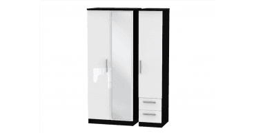 Knightsbridge Triple Mirror + Drawer Wardrobe