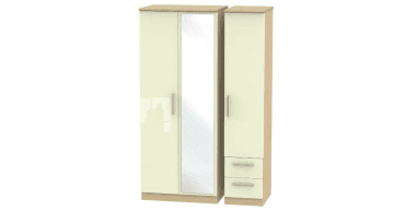 Knightsbridge Triple Mirror + Drawer Wardrobe