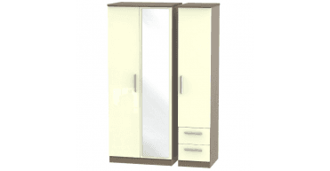 Knightsbridge Triple Mirror + Drawer Wardrobe