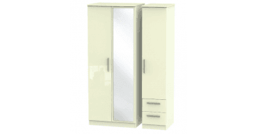 Knightsbridge Triple Mirror + Drawer Wardrobe