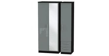 Knightsbridge Triple Mirror + Drawer Wardrobe