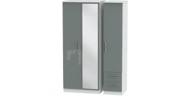 Knightsbridge Triple Mirror + Drawer Wardrobe