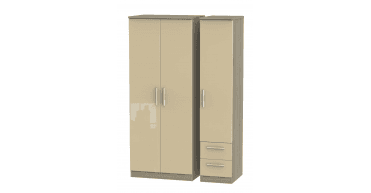 Knightsbridge Triple Plain + Drawer Wardrobe
