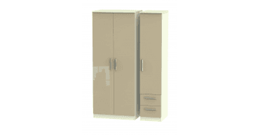 Knightsbridge Triple Plain + Drawer Wardrobe