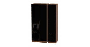 Knightsbridge Triple Plain + Drawer Wardrobe