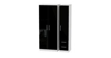 Knightsbridge Triple Plain + Drawer Wardrobe