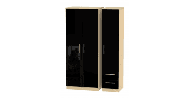 Knightsbridge Triple Plain + Drawer Wardrobe
