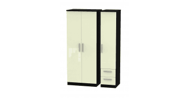 Knightsbridge Triple Plain + Drawer Wardrobe