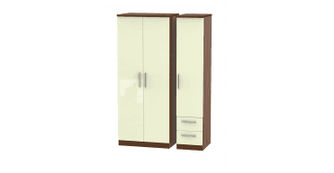 Knightsbridge Triple Plain + Drawer Wardrobe
