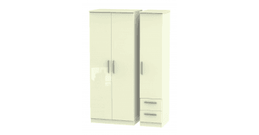 Knightsbridge Triple Plain + Drawer Wardrobe