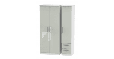 Knightsbridge Triple Plain + Drawer Wardrobe