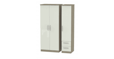 Knightsbridge Triple Plain + Drawer Wardrobe