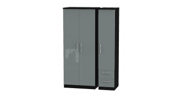 Knightsbridge Triple Plain + Drawer Wardrobe