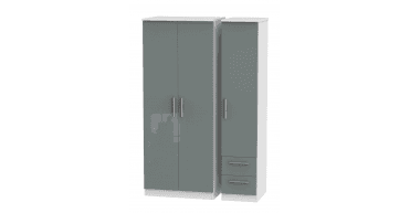 Knightsbridge Triple Plain + Drawer Wardrobe