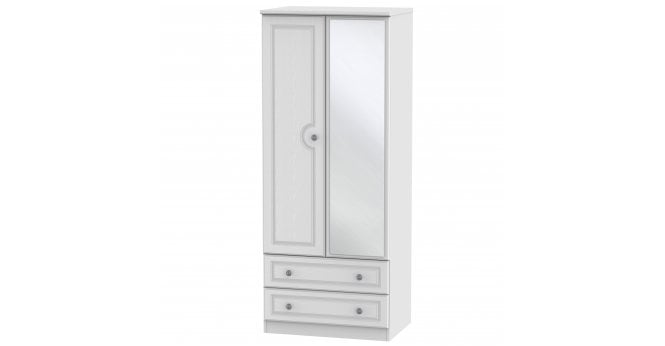Welcome Pembroke 2ft6in 2 Drawer Mirror Wardrobe
