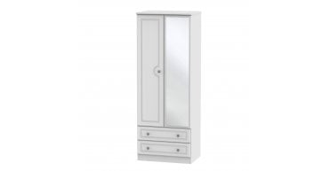Pembroke Tall 2ft6in 2 Drawer Mirror Wardrobe