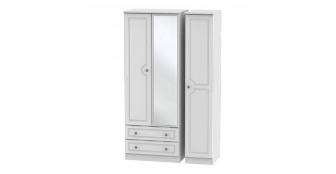 Welcome Pembroke Tall Triple 2 Drawer Mirror Wardrobe