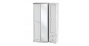 Pembroke Tall Triple Mirror + Drawer Wardrobe