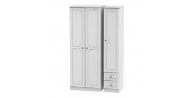 Pembroke Tall Triple Plain + Drawer Wardrobe