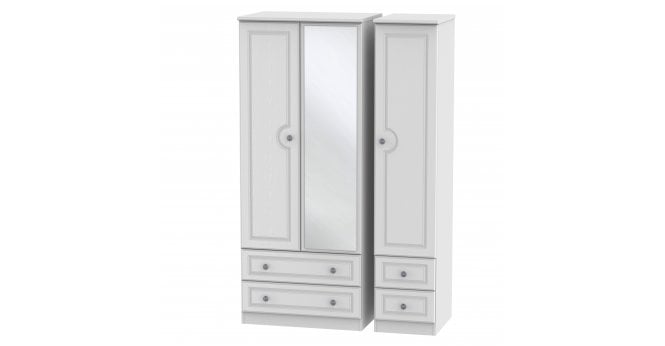Welcome Pembroke Triple 2 Drawer Mirror + Drawer Wardrobe