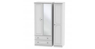 Pembroke Triple 2 Drawer Mirror Wardrobe