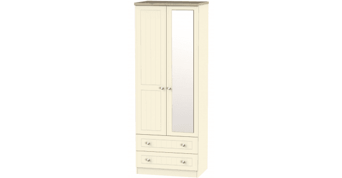 Welcome Vienna 2ft6in 2 Drawer Mirror Wardrobe