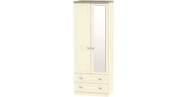 Vienna 2ft6in 2 Drawer Mirror Wardrobe