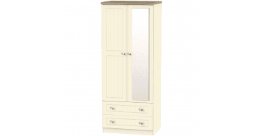 Vienna Tall 2ft6in 2 Drawer Mirror Wardrobe