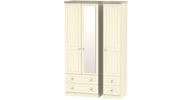Welcome Vienna Tall Triple 2 Drawer Mirror + Drawer Wardrobe