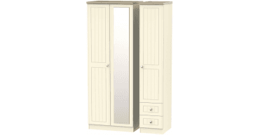 Vienna Tall Triple Mirror + Drawer Wardrobe