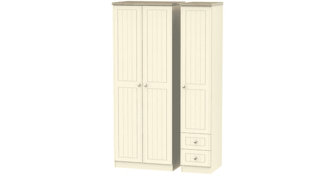 Welcome Vienna Tall Triple Plain + Drawer Wardrobe